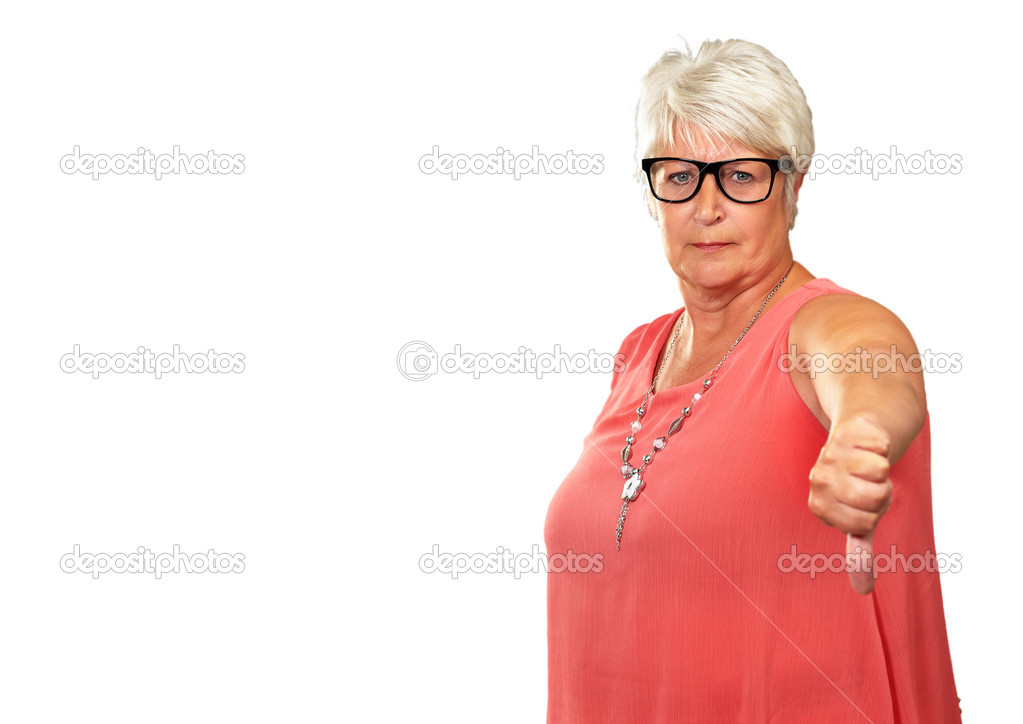 Senior Woman With Thumbs Down