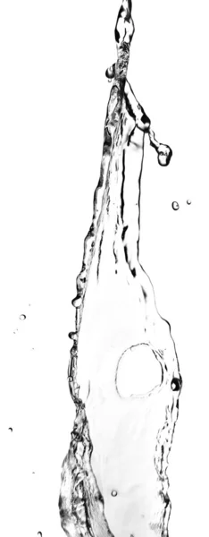 Крупный план брызг воды на белом — стоковое фото
