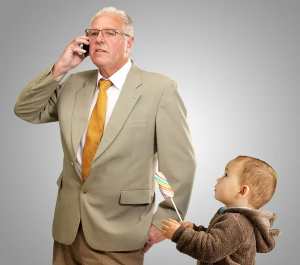 Portrait de grand-père et grand-fils — Photo