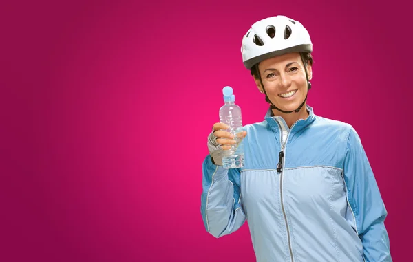 Women Hold Bottle — Stock Photo, Image