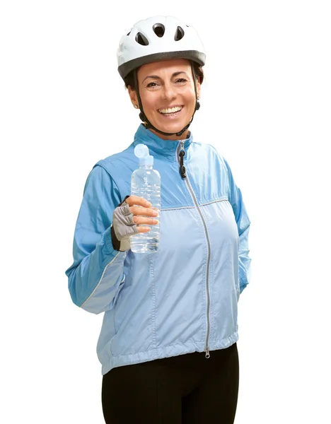 Portrait Of Cyclist Middle Aged Woman — Stock Photo, Image