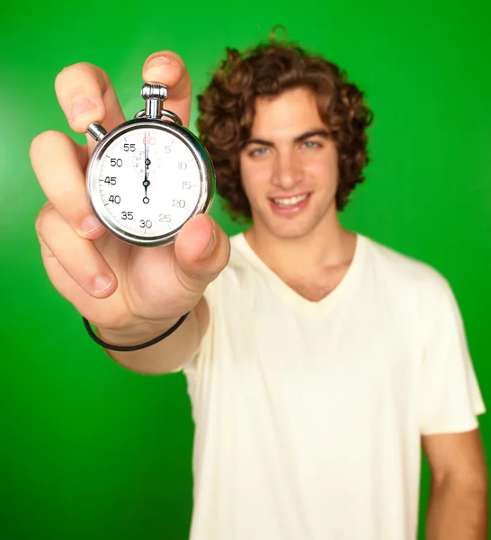 Άνθρωπος εκμετάλλευση χρονόμετρο — Stockfoto