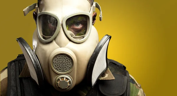 Close-up Of Soldier Wearing Mask — Stock Photo, Image