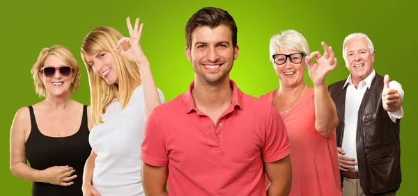 Group Of Showing Hand Sign — Stock Photo, Image