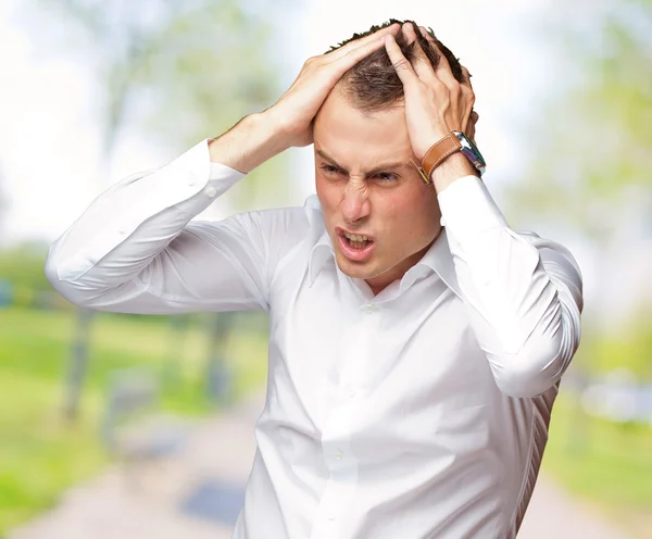 Portrait Of Stressed And Suffering Man — Stock Photo, Image