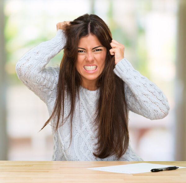 Portrait Of A Young Angry Woman