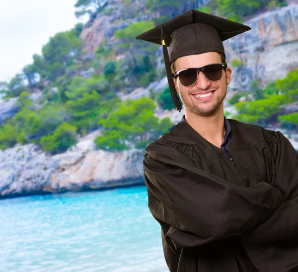 Portrét postgraduální šťastlivec — Stock fotografie