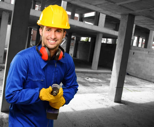 Ingegnere Holding trapano macchina — Foto Stock