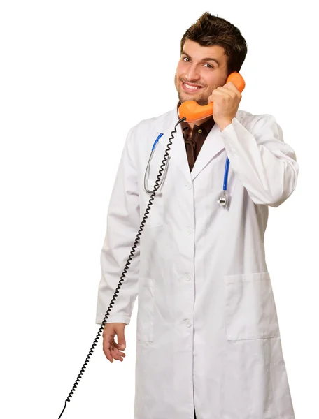 Портрет доктора разговаривающего по телефону — стоковое фото