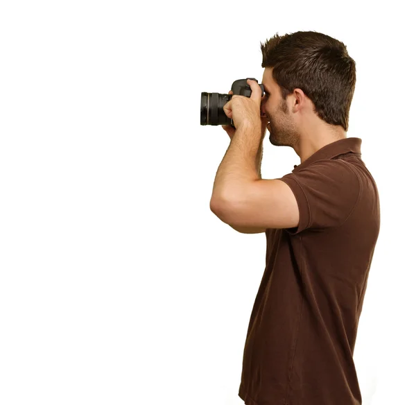 Retrato de un joven capturando fotos — Foto de Stock