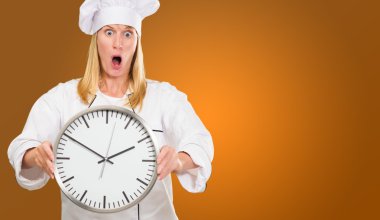 şok kadın Şef holding saati