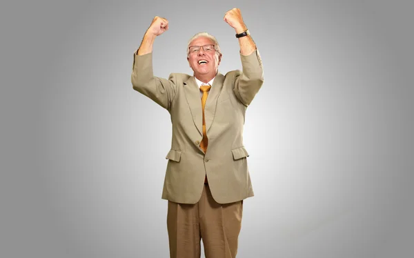 Senior Business Man Cheering — Stock Photo, Image