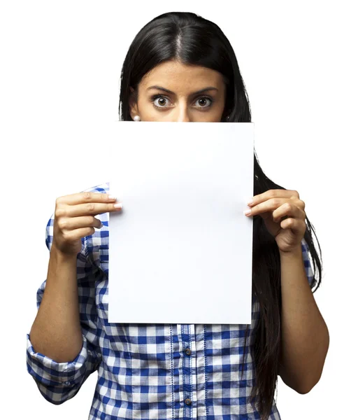 Woman Holding Paper — Stock Photo, Image