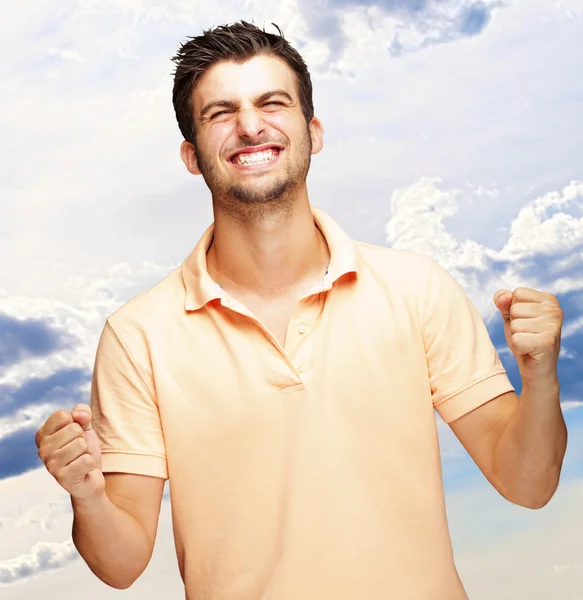 Portrait Of Excited Young Man — Stock Photo, Image