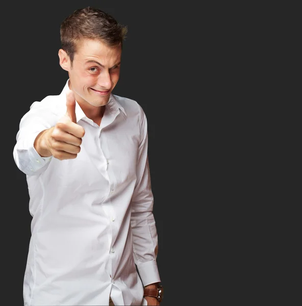 Happy Young Man With Thumbs Up — Stock Photo, Image