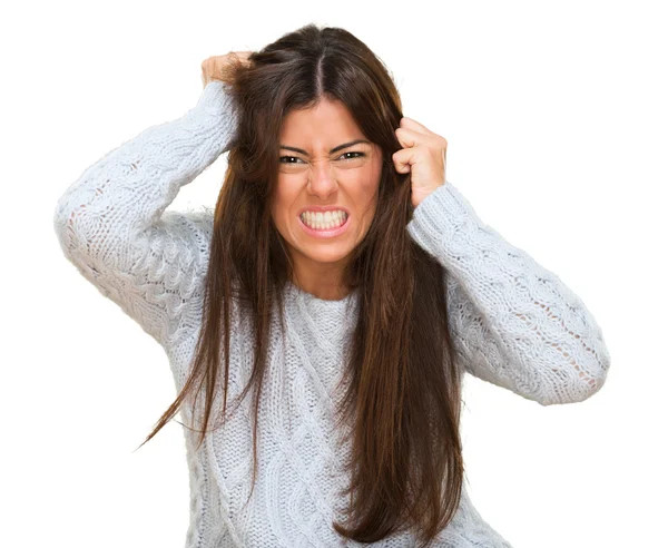 Portrait Of A Young Angry Woman — Stock Photo, Image