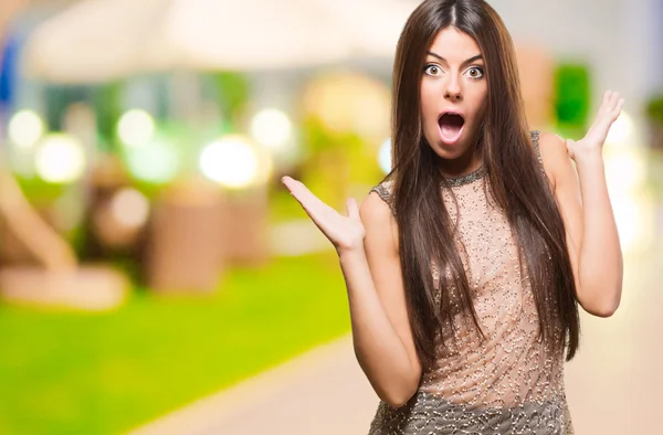 Female Model With Surprised Expression — Stock Photo, Image