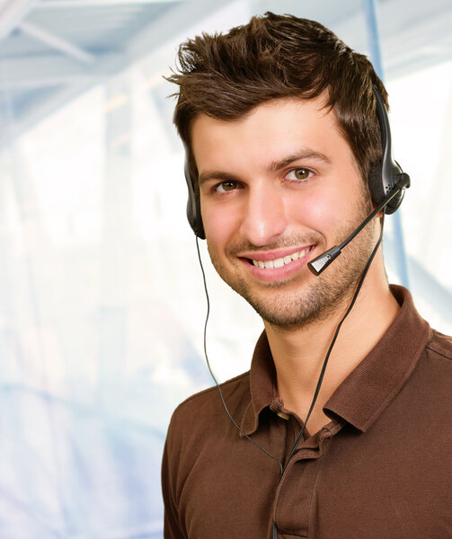 Happy Young Man With Microphone