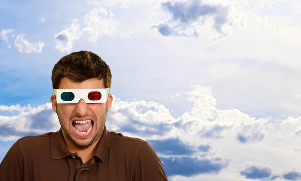 Jonge man 3D-bril — Stockfoto