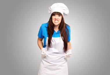 bir kadın Şef kenetlenmesi portresi