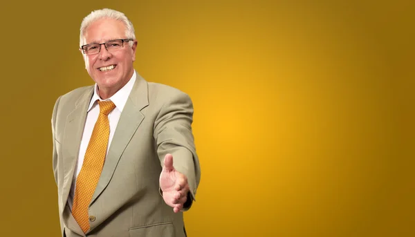 Senior Business Man Offering Handshake — Stock Photo, Image