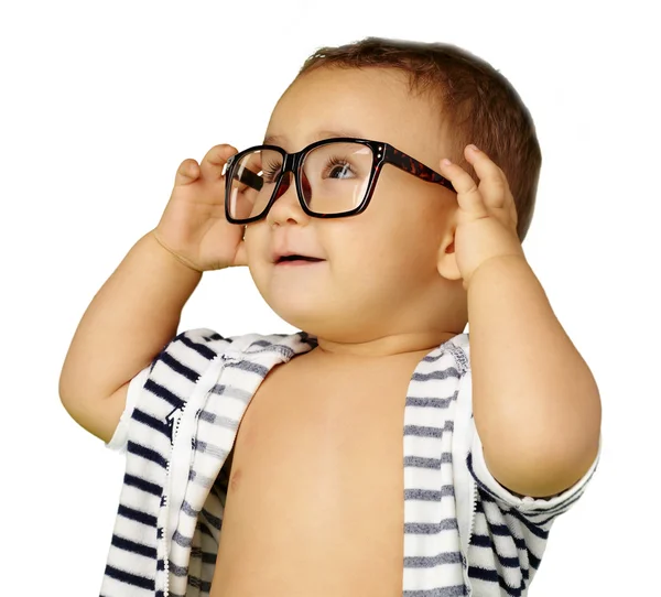着て眼鏡の男の赤ちゃんの肖像画 — ストック写真