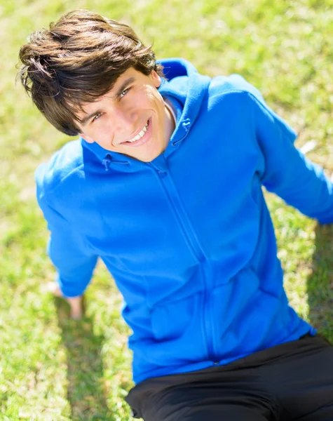 Young Man Sitting In Park — Stock Photo, Image