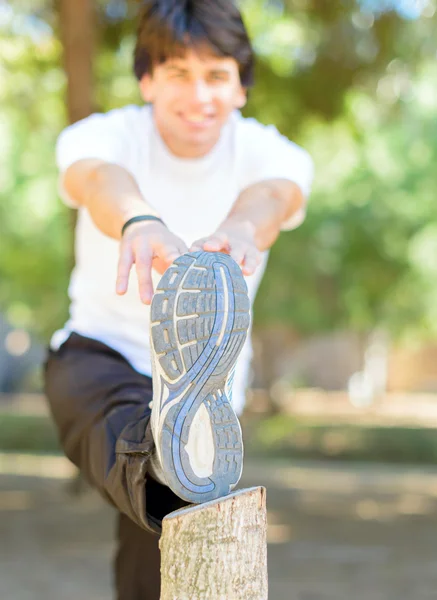 Portrait Of Young Man Stretching — Stock Photo, Image