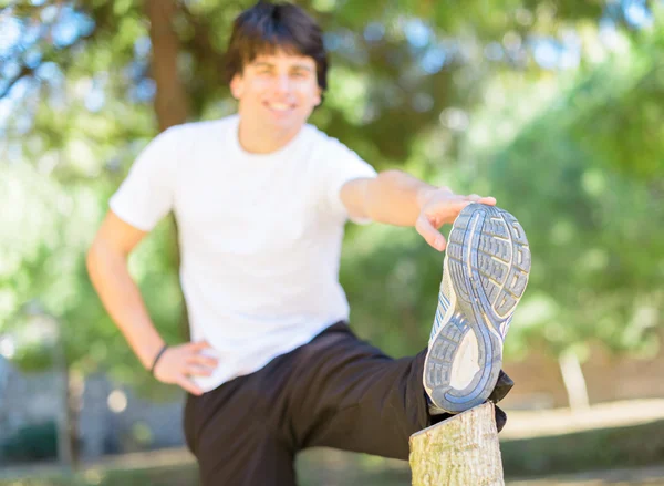 Portrait Of Young Man Stretching — Stock Photo, Image