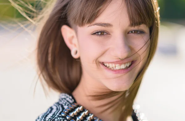 Retrato de mulher feliz — Fotografia de Stock