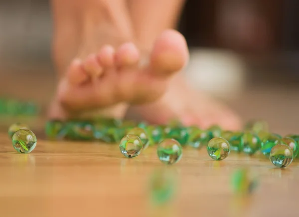 Human Foot Over Marble — Stock Photo, Image