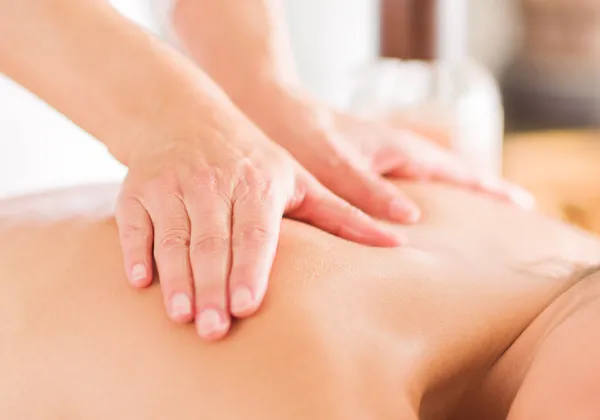 Woman Receiving Massage Stock Photo