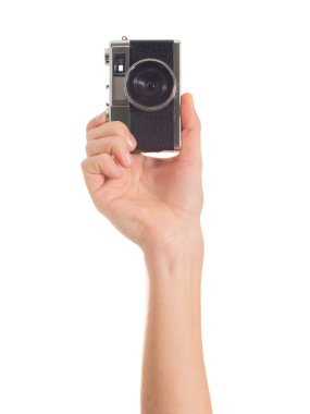 insan elini tutarak fotoğraf makinesi