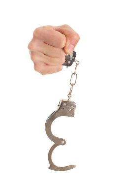 yakın çekim el kelepçe tutarak