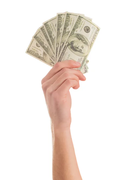 Close-up ruka drží nás dolary — Stock fotografie