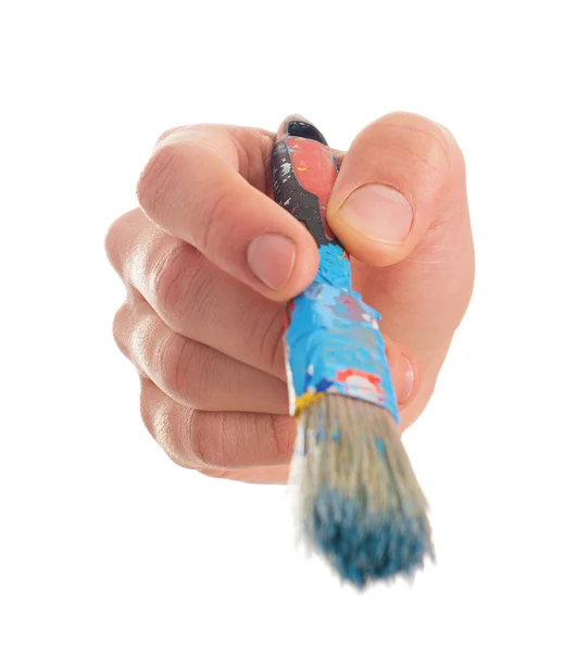 Close-up Of Hand Holding Paintbrush — Stock Photo, Image