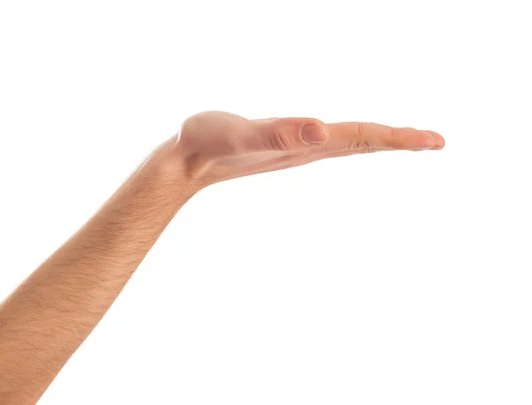Μεγέθυνση της παρουσιάζοντας το ανθρώπινο χέρι — Φωτογραφία Αρχείου