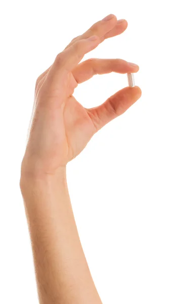 Pilule de maintien des mains en gros plan — Photo