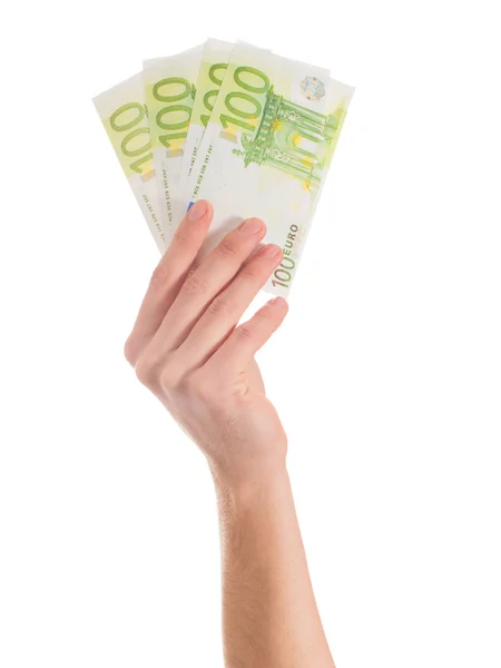 Close-up Of Hands Holding Euro Note — Stock Photo, Image