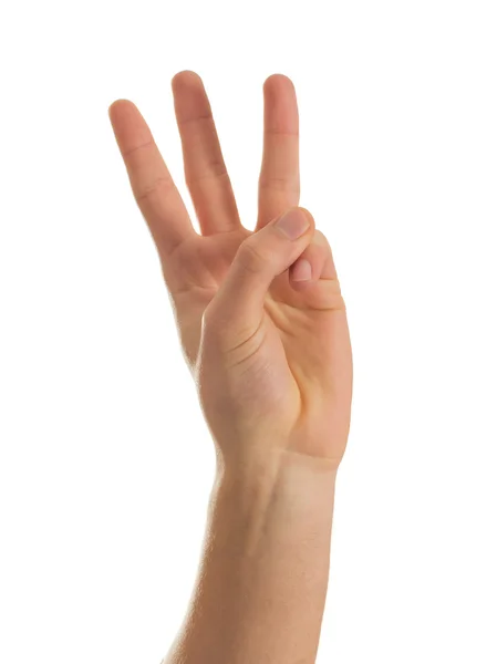 Close-up Of Human Hand Showing Three Fingers — Stock Photo, Image