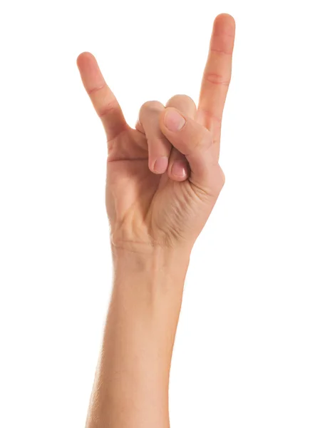 Human Hand Gesturing Hand Sign — Stock Photo, Image