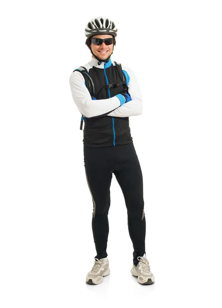 Glad ung manlig cyklist — Stockfoto