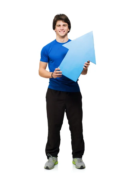 Young Man Holding An Arrow — Stock Photo, Image