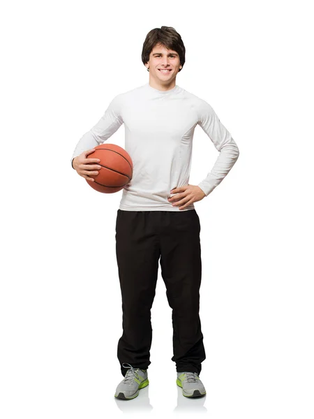 Młody człowiek z koszykówki — Zdjęcie stockowe