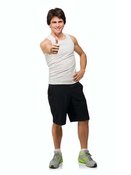 Young Man With Thumbs-up Sign — Stock Photo, Image