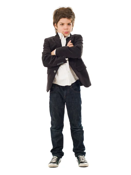 Portret van jongen met gekruiste armen — Stockfoto