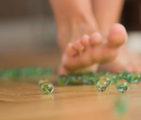 Human Foot Over Marble — Stock Photo, Image