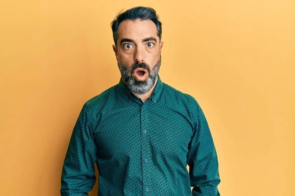 Hombre Mediana Edad Con Barba Pelo Gris Vistiendo Ropa Negocios — Foto de Stock