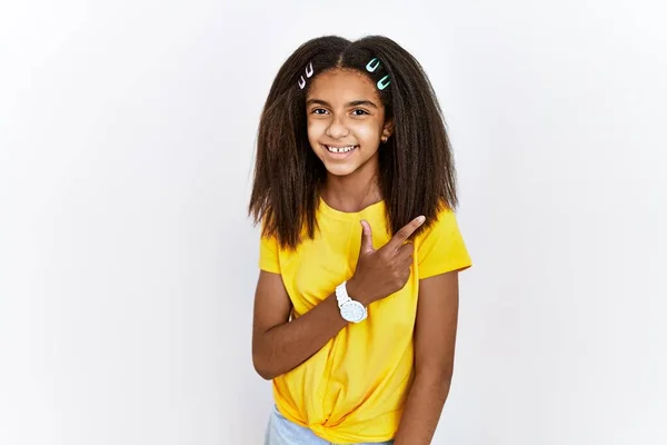 Young African American Girl Standing White Isolated Background Cheerful Smile — Photo