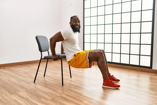 Young African American Man Smiling Confident Training Sport Center —  Fotos de Stock